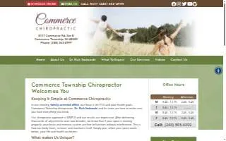 Commerce Chiropractic of Salt Lake City website