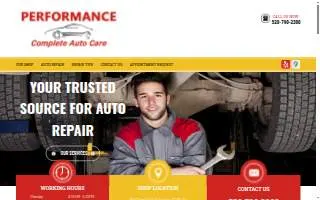 Performance Complete Auto Care website