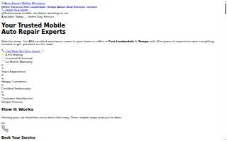 Mobile Mechanic of Tampa website