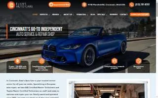 Evan's Auto Care website