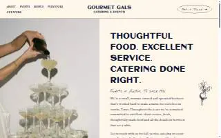 Gourmet Gals Catering & Events website