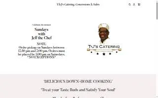 T & J's Catering, Concessions & Sales website