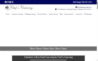 Chef's Catering of Charlotte website