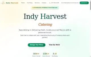 Indy Harvest Catering website