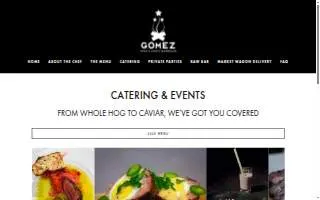 Gomez Catering and Events website