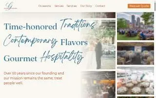 Gourmet Caterers website