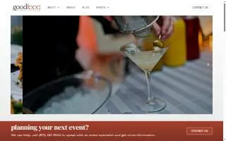 Good Food Events + Catering of Tampa website