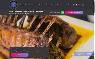 D and A Catering DBA Lula's Delights website