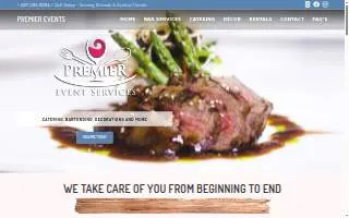 Premier Event Services of Orlando website