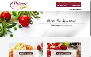 Primo's Gourmet Catering Orlando website
