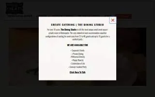 Create Catering & The Dining Studio of Minneapolis website