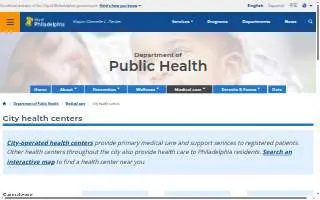 Philadelphia District Five Health Center website