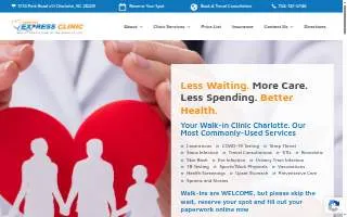 Carolina Express Clinic, PLLC website