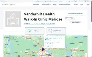 Vanderbilt Health Walk-In Clinic Melrose website