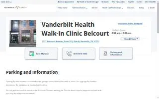 Vanderbilt Health Walk-In Clinic Belcourt website