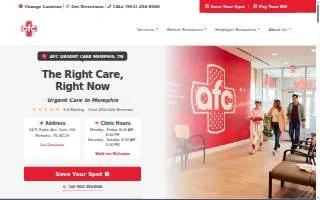 AFC Urgent Care Memphis website