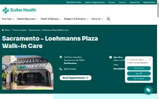 Sacramento - Loehmanns Plaza Walk-In Care website