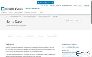 Cleveland Clinic Home Care website