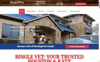 Bingle Veterinary Clinic website