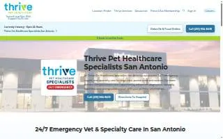 Thrive Pet Healthcare Specialists San Antonio website