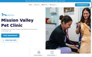 Mission Valley Pet Clinic of San Diego website