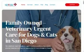 San Diego Veterinary Urgent Care website