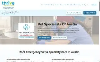 Pet Specialists of Austin website