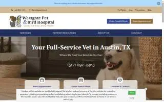 Westgate Pet & Bird Hospital website
