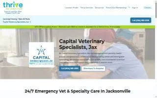Capital Veterinary Specialists, Jax website