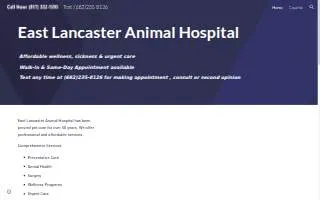 East Lancaster Animal Hospital website