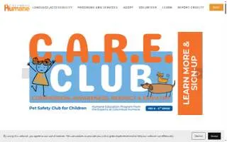 Columbus Humane Essential Care Center website