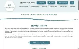 Carson Tahoe Health Foundation website