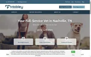Mobley Veterinary Clinic website