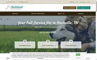 Richland Animal Clinic website