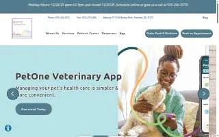 Pacific Veterinary Hospital website