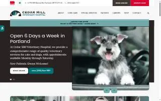 Cedar Mill Veterinary Hospital website