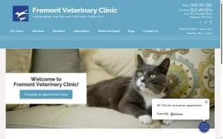 Fremont Veterinary Clinic website