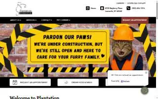 Plantation Animal Clinic of Louisville website