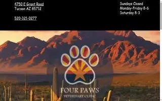 Four Paws Veterinary Clinic of Tucson website