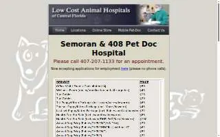 Semoran & 408 Pet Doc Hospital website