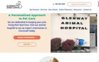 Glenway Animal Hospital website