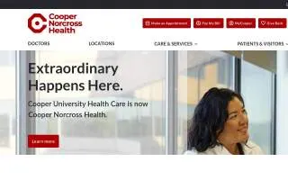 Cooper University Health Care of Mt Laurel Township website