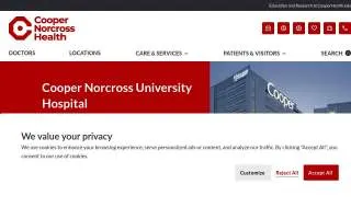Cooper Hospital Main Entrance website