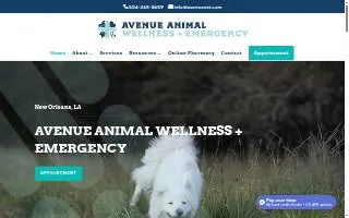 Avenue Animal Wellness + Emergency of New Orleans website