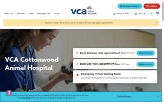 VCA Cottonwood Animal Hospital website