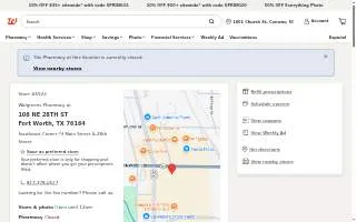 Walgreens Pharmacy of Fort Worth website