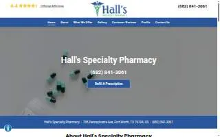 Hall's Specialty Pharmacy website