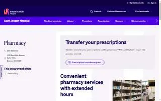 Intermountain Pharmacy - Saint Joseph Hospital website