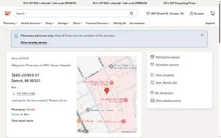 Walgreens Pharmacy at DMC Harper Hospital website