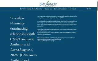 Brooklyn Pharmacy website